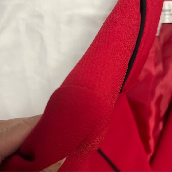 Jones New York Contrast Trim Blazer Jacket Red Black 10 - Picture 8 of 8